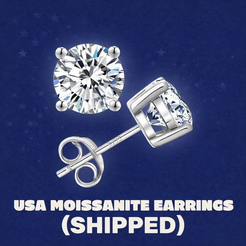 Moissanite Stud Earrings 5.5mm (SHIPPED)